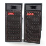 Pair of Watkins WEM twin speaker column amplifier speaker cabinets