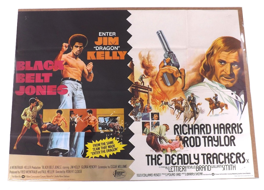 Original UK double bill film poster for 'Black Belt Jones' and 'The Deadly Trackers', 30" x 40"