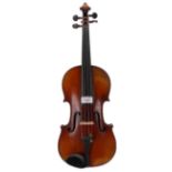 French Mirecourt Stradivari copy violin circa 1900, 14 3/16", 36cm