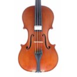 Contemporary violin by and labelled Donald B.A. Palmer, Fecit in Cremona, 1976, also signed on the