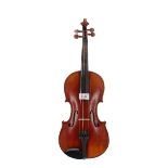 Small Mittenwald three-quarter size violin circa 1920, 12 13/16", 32.50cm