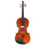 Contemporary violin by and labelled G. Carlettinius, fec centum an Dom 1961 and signed to the