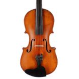 19th century violin labelled Antonio Comuni in Piacenza, 14 3/16", 36cm