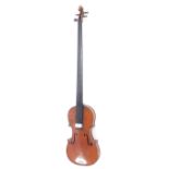 Unusual Maidstone violin adapted to accommodate an extended neck, 14 3/16", 36cm, overall length