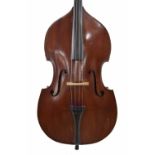 Double bass circa 1890, back length 43 1/4", stop length 23 1/2" and vibrating string length 41 1/
