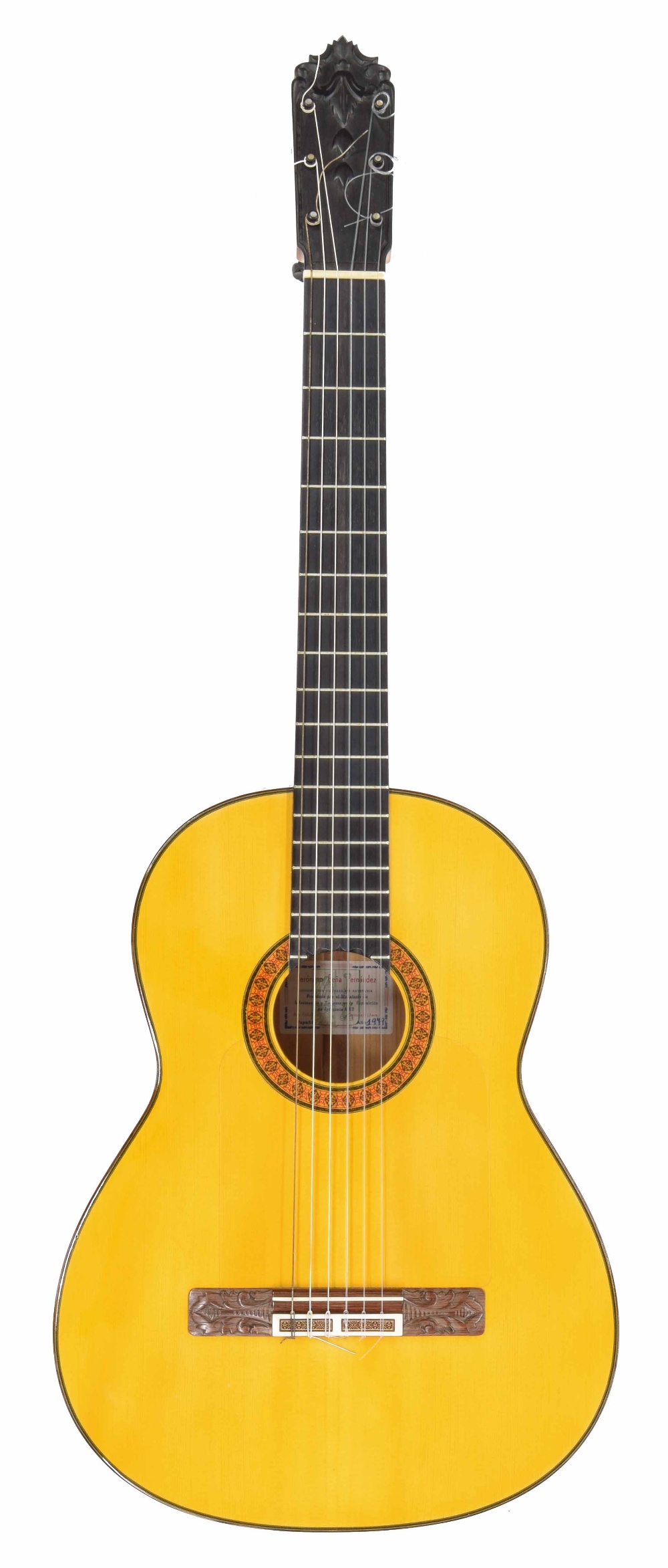 Spanish Flamenco guitar, by Jerónimo Peña Fernández, Marmolejo, Spain, 1979, the two piece back