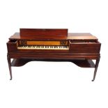 Square piano by John Broadwood & Son, London 1803, the case of mahogany, the lid with double