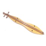 Contemporary Appalachian dulcimer inscribed Sams to the reverse of the peg box, soft case