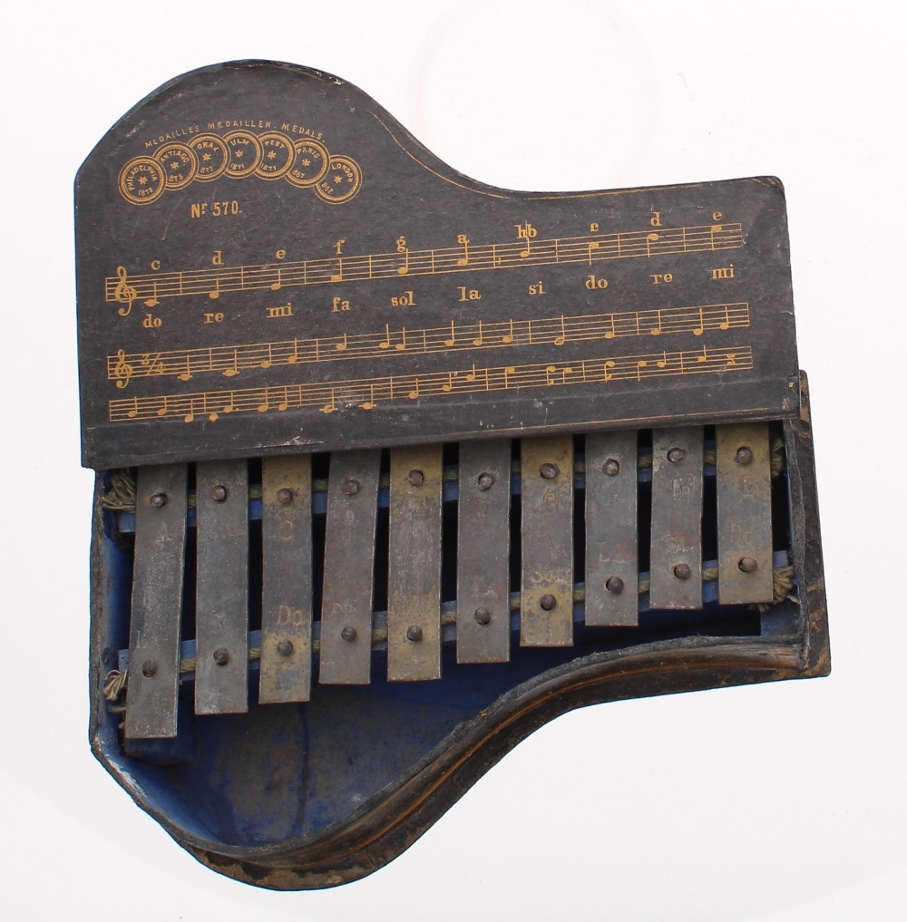 Selection of spare organ stops; together with an interesting ten keyed glockenspiel in the form of a - Image 4 of 5