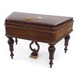 Cimbalom by and inscribed Josef Schunda, Budapest, circa 1870, the trapezoid case veneered in