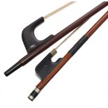 Old Dragonetti style double bass bow; also another double bass bow (2)