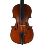 Good early 20th century French child's violin, 10 1/4", 26cm