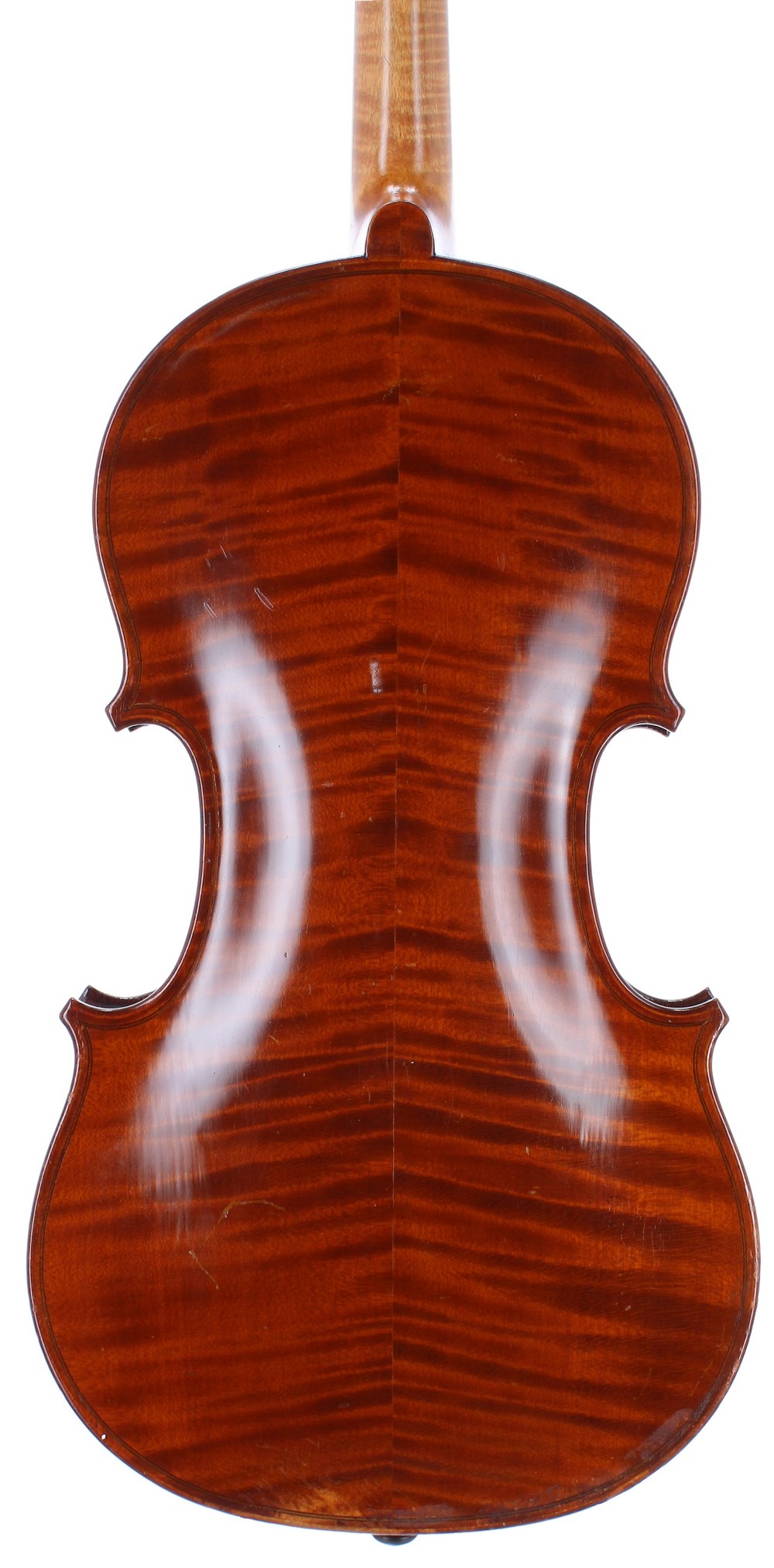 French violin by and labelled Paul Mangenot, Mirecourt (France), the two piece back of medium curl - Image 2 of 3