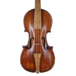 Violin by and labelled John Robinson, Anno 18*8, set up to baroque specifications with geometric