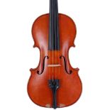 Good contemporary English violin by and labelled Nanny Hergils, Newark on Trent, 2005, the two piece