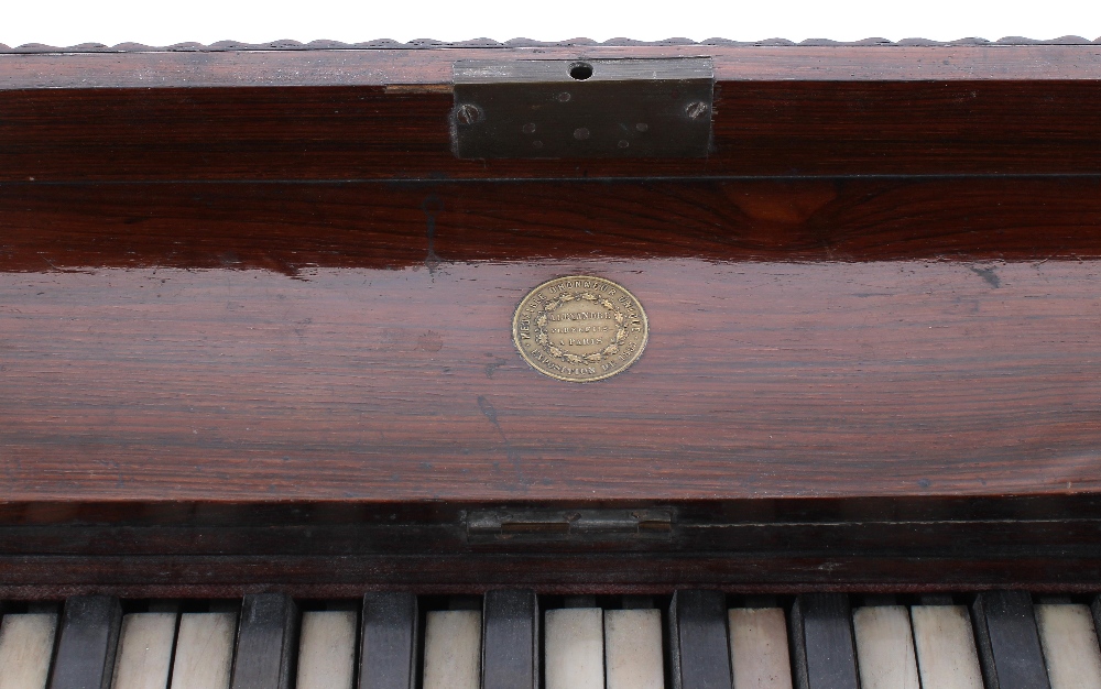 19th century rosewood portable hand harmonium by Alexandre Pere, Paris, 12" high, 21" wide - Image 3 of 4