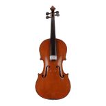 Early 20th century violin, 14 3/16", 36cm, case *This violin is sold with a nickel mounted violin