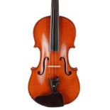 French violin labelled Jean Morlot, Luthier, Mirecourt...1925, 14 3/16", 36cm