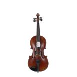Late 19th century one-eighth size violin with one piece back, 10 1/8", 25.70cm