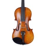 Interesting 19th century violin labelled Jo: Baptista Ceruti...1808, the one piece back of faint