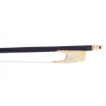 Very fine early ivory mounted viola da gamba or violoncello bow, unsigned but probably made in