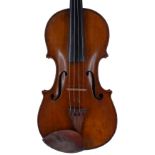 Fine 18th century French composite violin by Francois Fent, unlabelled, the two piece back of