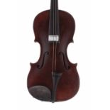 Late 19th century German violin labelled indistinctly Jacob Beil..., Geigenmacher..., 14 3/16",
