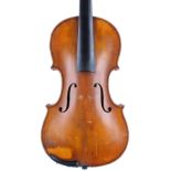 German violin labelled Albin Ludwig Paulus..., the one piece back of broad curl with similar wood to