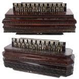 Two similar 19th century rosewood flutina accordions, both in need of some attention (2)