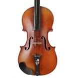 French Stradivari copy violin circa 1900, 14 3/16", 36cm