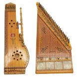 Turkish qanun zither; together with an Hungarian fretted board zither (2)