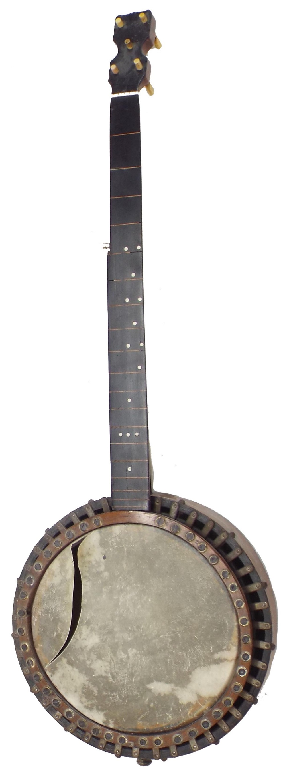 Early provincial seven string banjo bearing an Edward Withers retail label to the inner ring; - Image 3 of 3