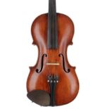 Late 19th century German violin labelled Jacobus Stainer..., 14", 35.60cm