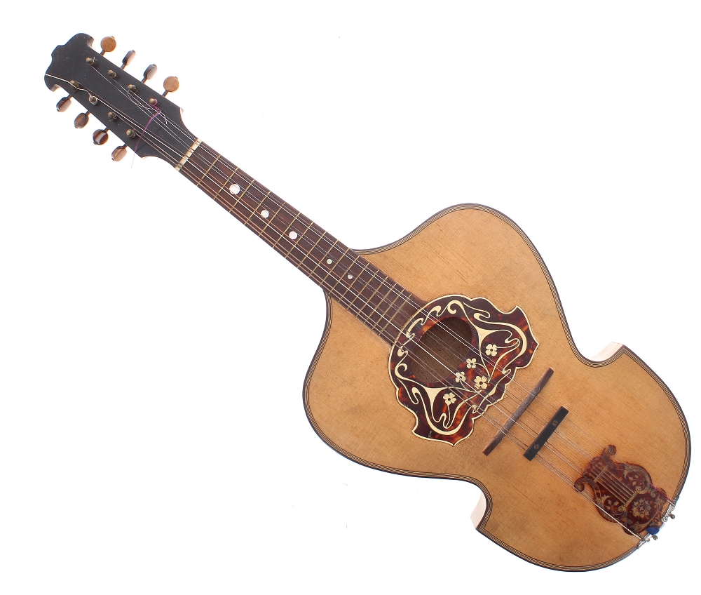 Early 20th century lyre shaped flatback mandolin