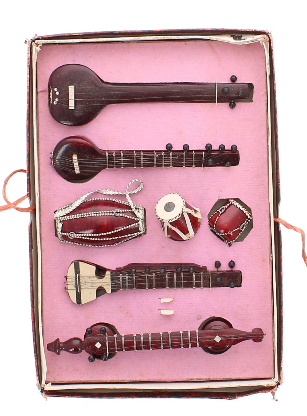 Miniature Indian sitar; together with a boxed set of miniature Indian musical instruments (2) - Image 2 of 3