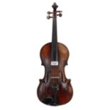 Late 19th century violin labelled Neuner & Hornsteiner, Mittenwald (Baiern) 1882, 14 5/16", 36.40cm
