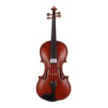 English violin by and labelled Alan R. Payne, 1967, 14 1/16", 35.60cm, two bows, case