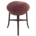 Early 20th century mahogany height adjustable music stool