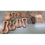 Thirteen instrument moulds for viola da Gambas; from tenors through to a pardessus de viole; also