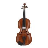 Late 19th century eccentric German folk violin, 14 1/4", 36.20cm