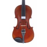 Violin by and labelled Jul. Heinr. Zimmermann, Leipzig, St Petersburg, Moskau, London, no. 4014,