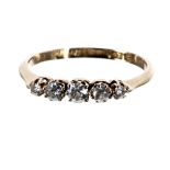 Antique 18ct five stone diamond ring, 0.25ct approx, 1.9gm, ring size M/N