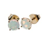 Pair of 9ct opal stud earrings, 6mm