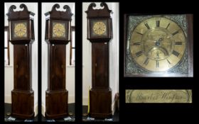George III Oak Cased Longcase Clock Jonas Barber of Winster* (Windermere) 11 Inch Brass Dial,