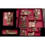 A Jewellery Case / Box Containing A Large Quantity of Hallmarked Silver Jewellery - comprising of