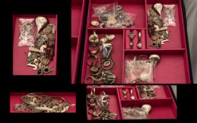 A Jewellery Case / Box Containing A Large Quantity of Hallmarked Silver Jewellery - comprising of