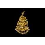 18ct Gold - Superb Quality Open Worked Moving Parts Pendant In The From of a Peacock. Marked 18ct.