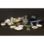 Collection of Assorted Vintage Porcelain & Glass to include decorative blue and gilt patterned Tea