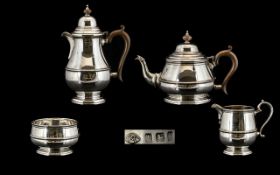 George II Style Superb Quality - Sterling Silver Four Piece Tea Service From The 1920's,