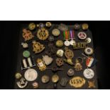 Large Collection Of Military Medals, Badges & Buttons.